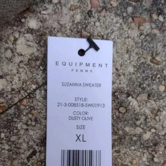 Equipment Suzanne Merino Wool Pullover Sweater XL Dusty Olive NWT - Picture 8 of 8